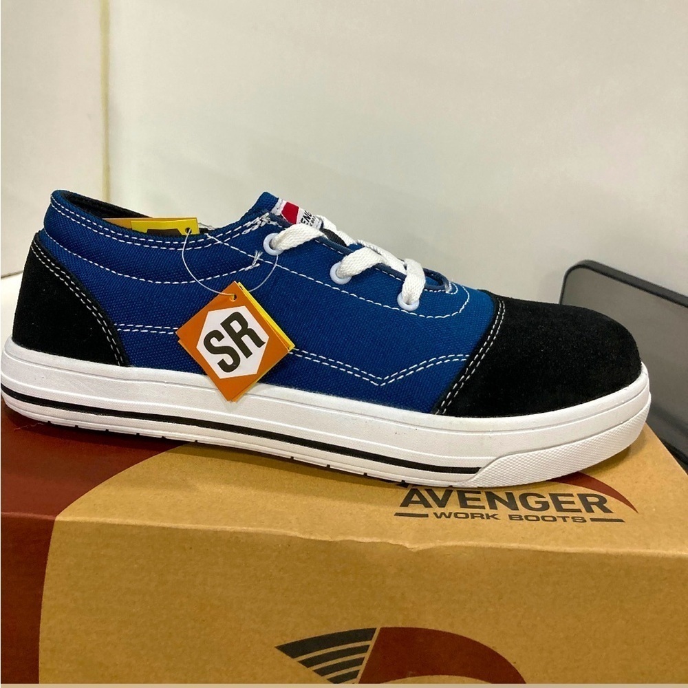 Avenger Men’s Work Sneakers Comp Toe Slip Resistant Blue Black Men’s Size 8.5